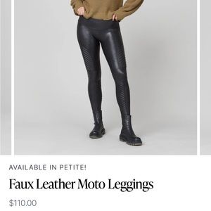 Medium Petite Spanx Moto Leggings NWOT black